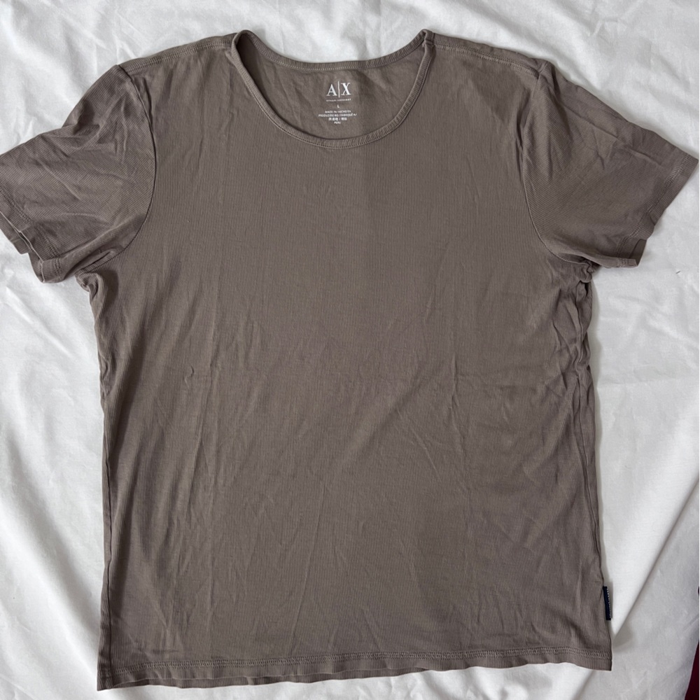 Armani Exchange Short Sleeve T shirt Khaki tan Size Large